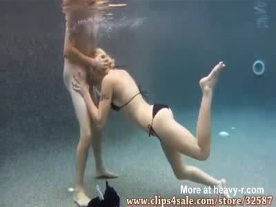 Drowning woman underwater