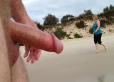 Dick flash beach